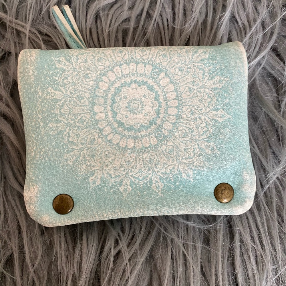 Mandala Patterned Wallet in Light Blue